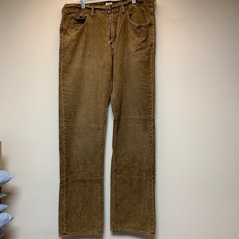 J.Crew Corduroy Pants Mens 35x34 Brown Excellent Straight Leg 100% Cotton
